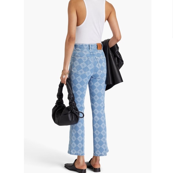 NEW NANUSHKA Zoey logo-print high-rise kick-flare jeans - Picture 4 of 15